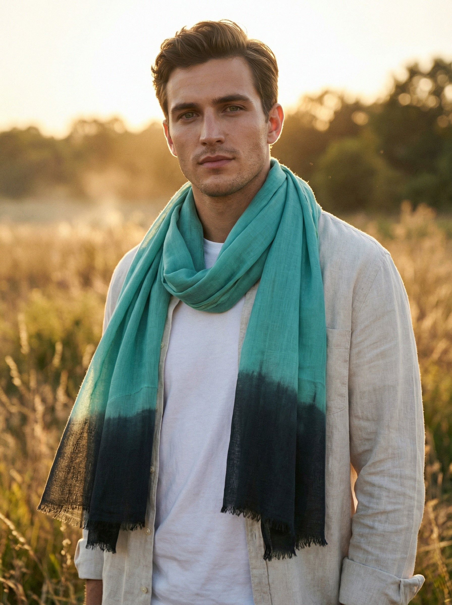 Keppel Green Tagelmust | Lightweight Nomad Travel Scarf – DUNZ