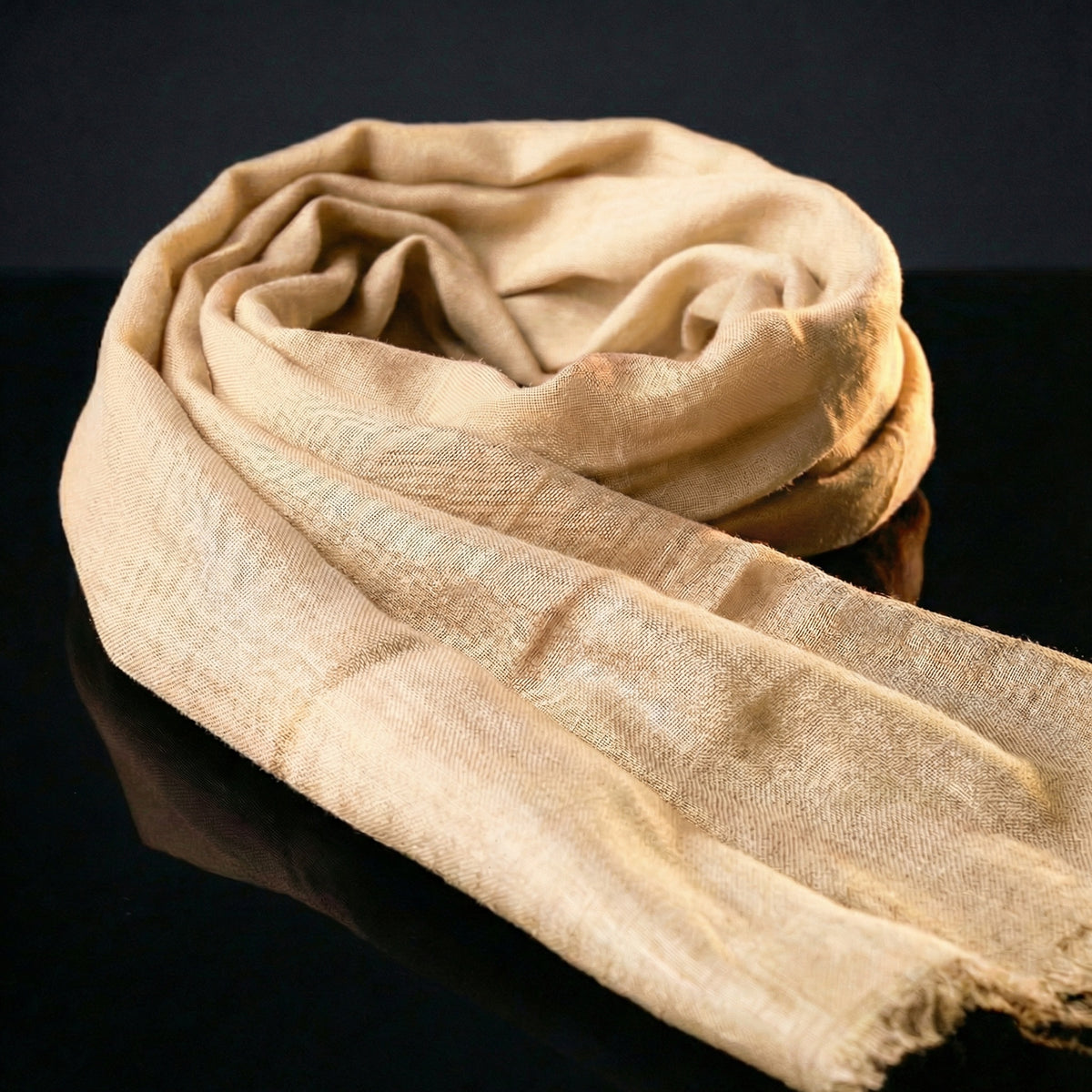 Lightweight Original Colonial Yellow Tagelmust crafted in sustainably sourced rayon fabric, breathable Moroccan desert headscarf designed for Sahara travel, safari protection, and hot climate exploration.